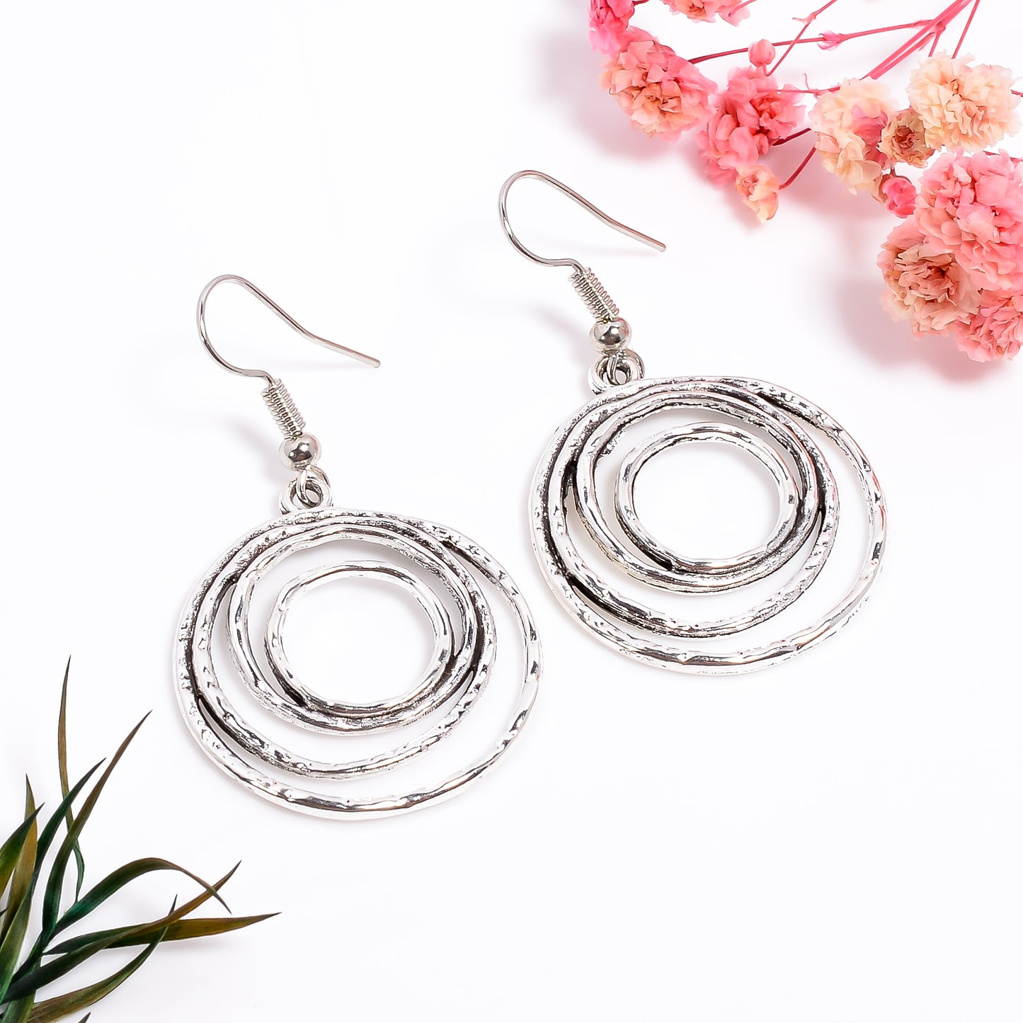 Bohemian Statememnt Chandelier Earrings, Circular Drop Earrings, Handmade Spiral Earrings for Womens, Statement Jewelry Gift for Her