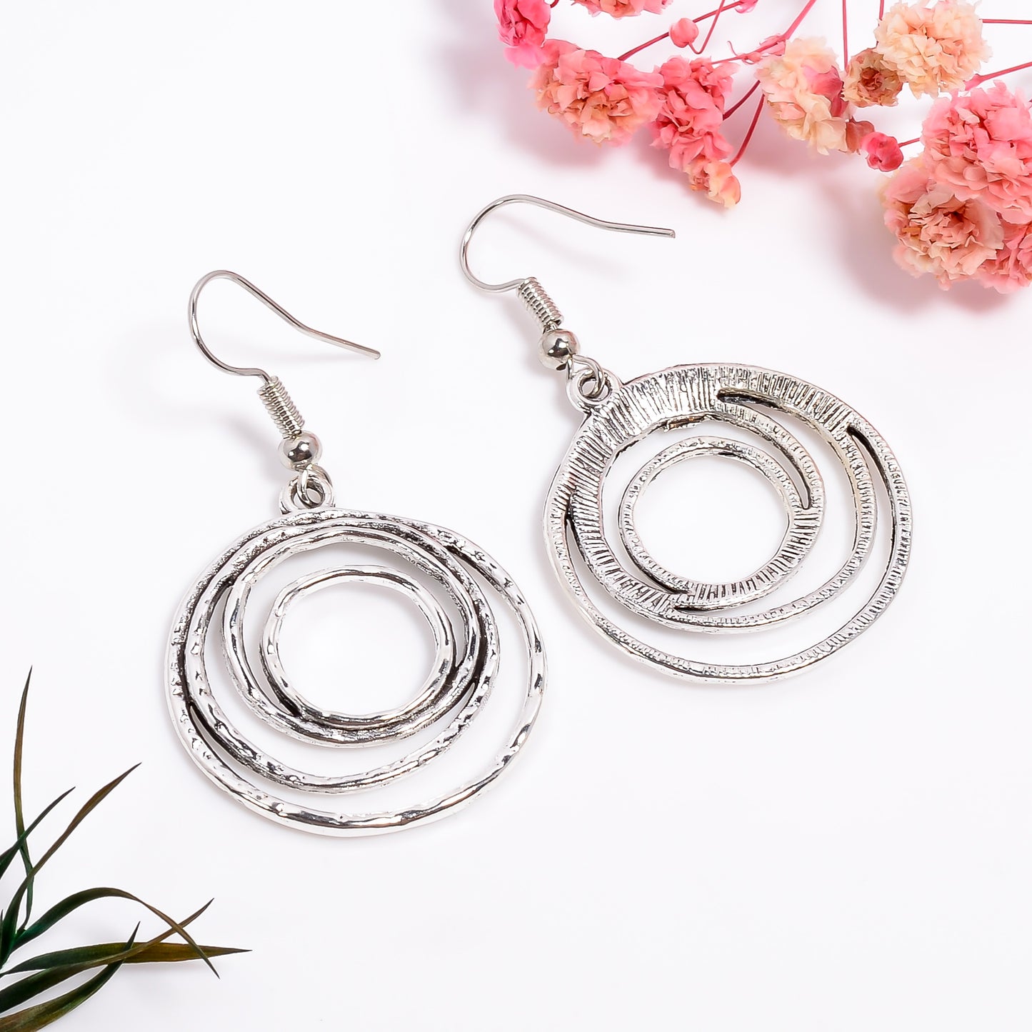 Bohemian Statememnt Chandelier Earrings, Circular Drop Earrings, Handmade Spiral Earrings for Womens, Statement Jewelry Gift for Her