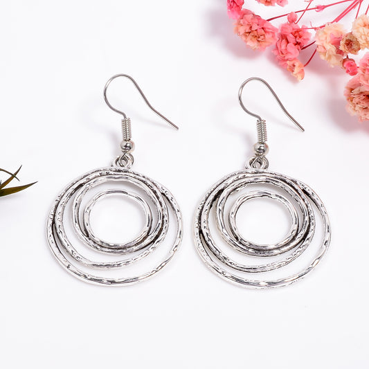 Bohemian Statememnt Chandelier Earrings, Circular Drop Earrings, Handmade Spiral Earrings for Womens, Statement Jewelry Gift for Her