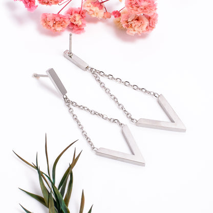 Geometric Drop Earrings for Women, Unique and Stylish drop Jewelry for Daily Wear Parties and Special Occasions, V Shape earrings for womens