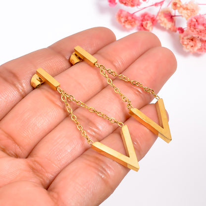Geometric Drop Earrings for Women, Unique and Stylish drop Jewelry for Daily Wear Parties and Special Occasions, V Shape earrings for womens