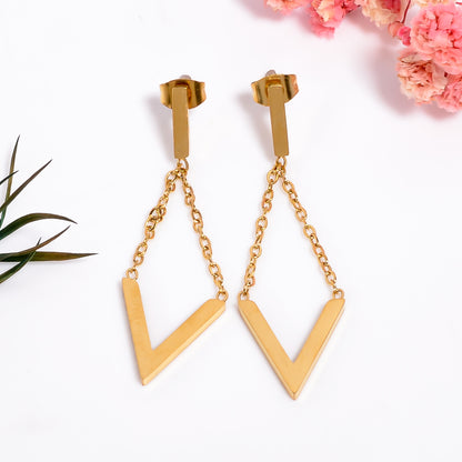 Geometric Drop Earrings for Women, Unique and Stylish drop Jewelry for Daily Wear Parties and Special Occasions, V Shape earrings for womens