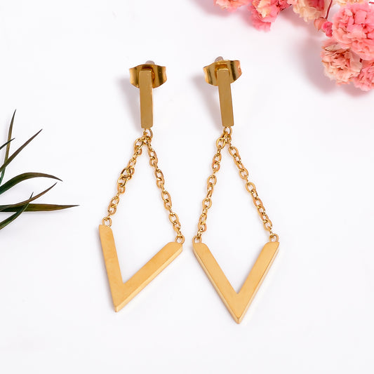 Geometric Drop Earrings for Women, Unique and Stylish drop Jewelry for Daily Wear Parties and Special Occasions, V Shape earrings for womens