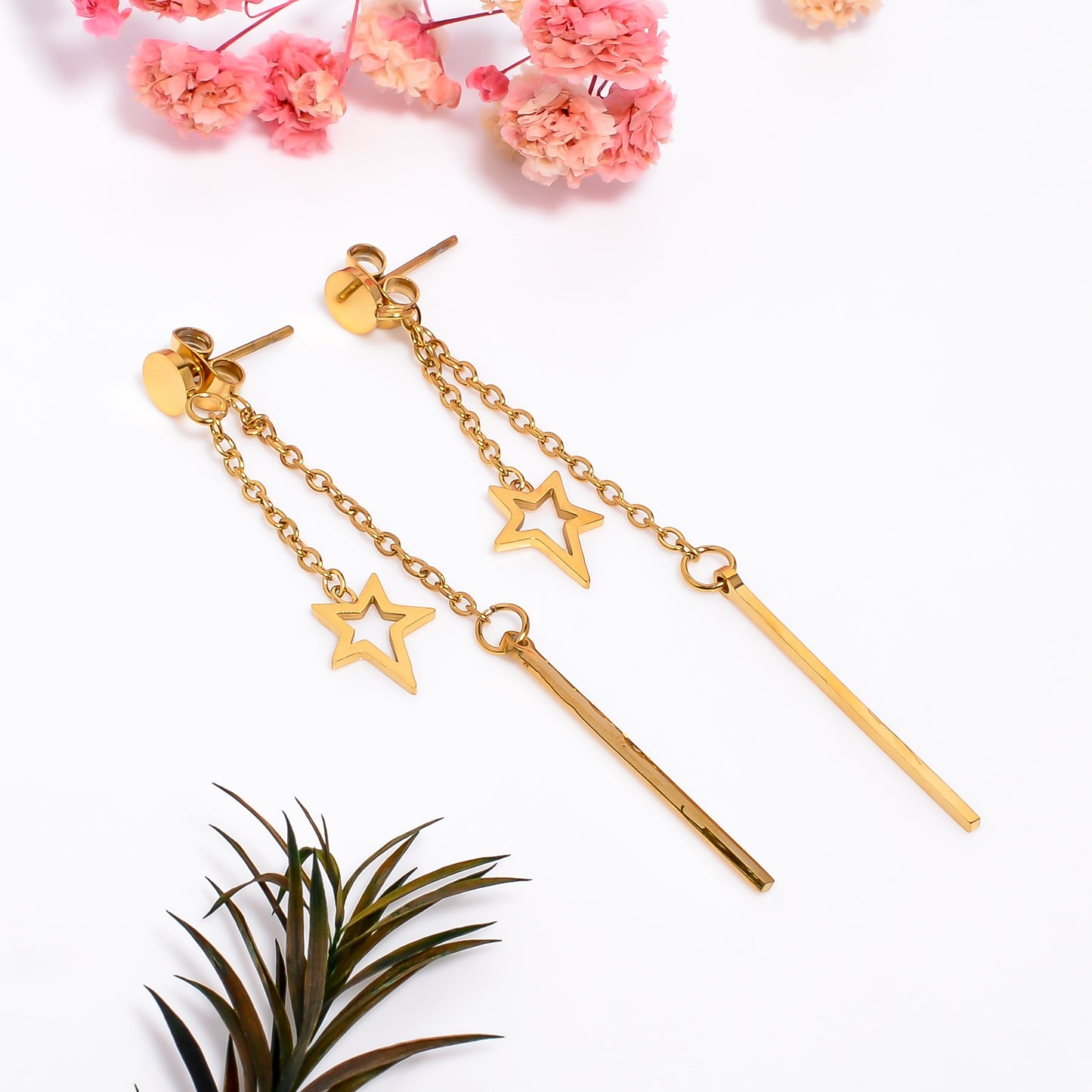 Star Earrings, Gold Star Studs Earrings for Women, Wishing Star Earrings, Star Charm Earrings for Womens, Partywear Jewelry, Gift for Her