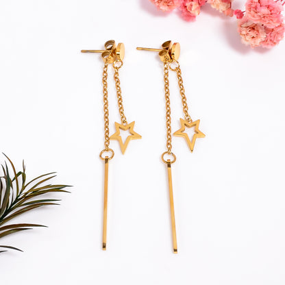 Star Earrings, Gold Star Studs Earrings for Women, Wishing Star Earrings, Star Charm Earrings for Womens, Partywear Jewelry, Gift for Her