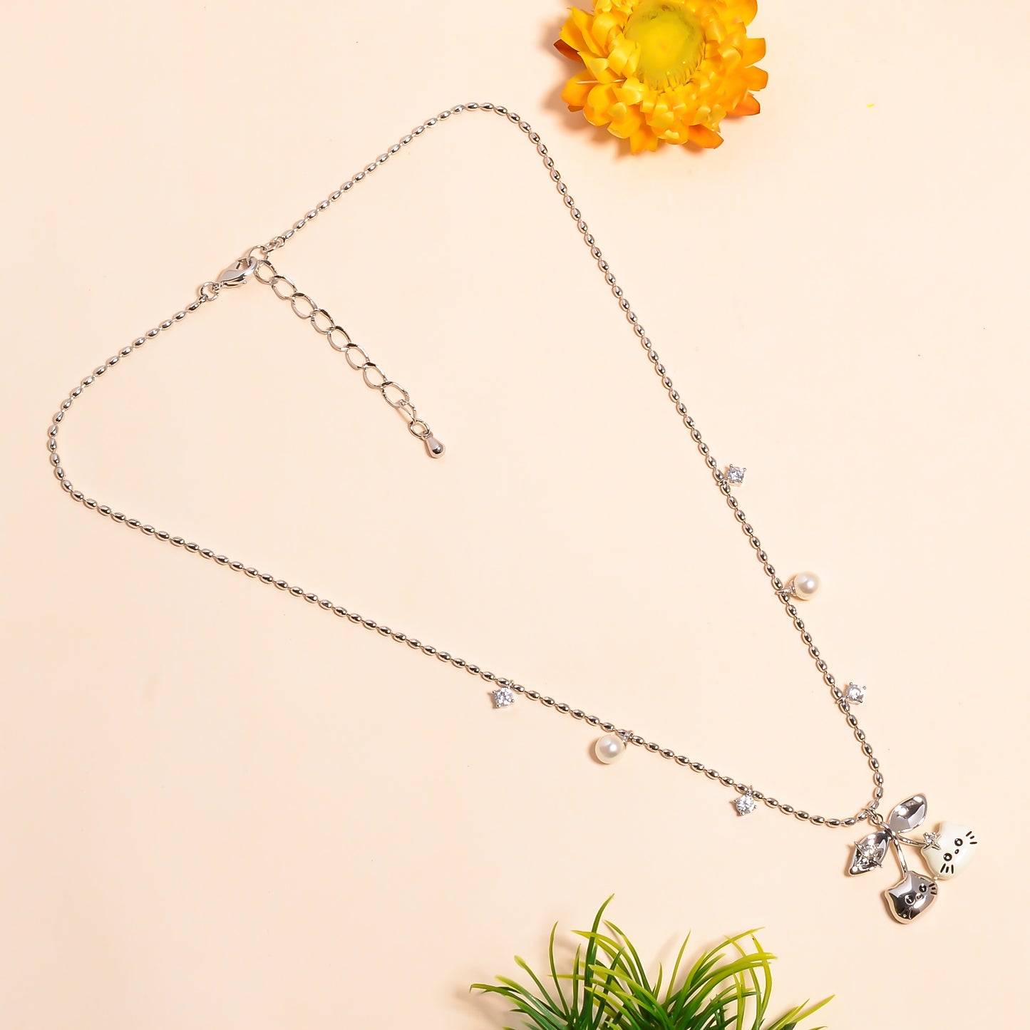 Cute Cat Pendant, Kitty Cat Chic Necklace, Dainty Cat Charm Pendant Chain, Enamel Charm, Pendant for Women, Kitten Necklace, Pet Lover Gift