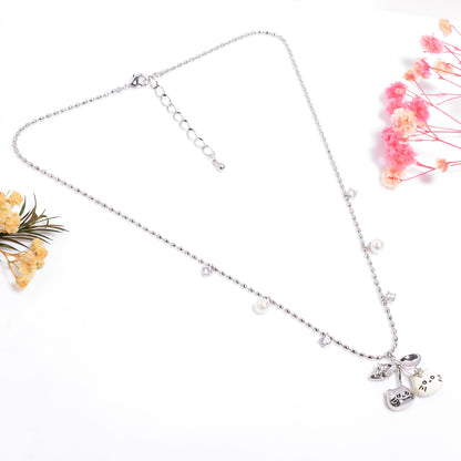 Cute Cat Pendant, Kitty Cat Chic Necklace, Dainty Cat Charm Pendant Chain, Enamel Charm, Pendant for Women, Kitten Necklace, Pet Lover Gift