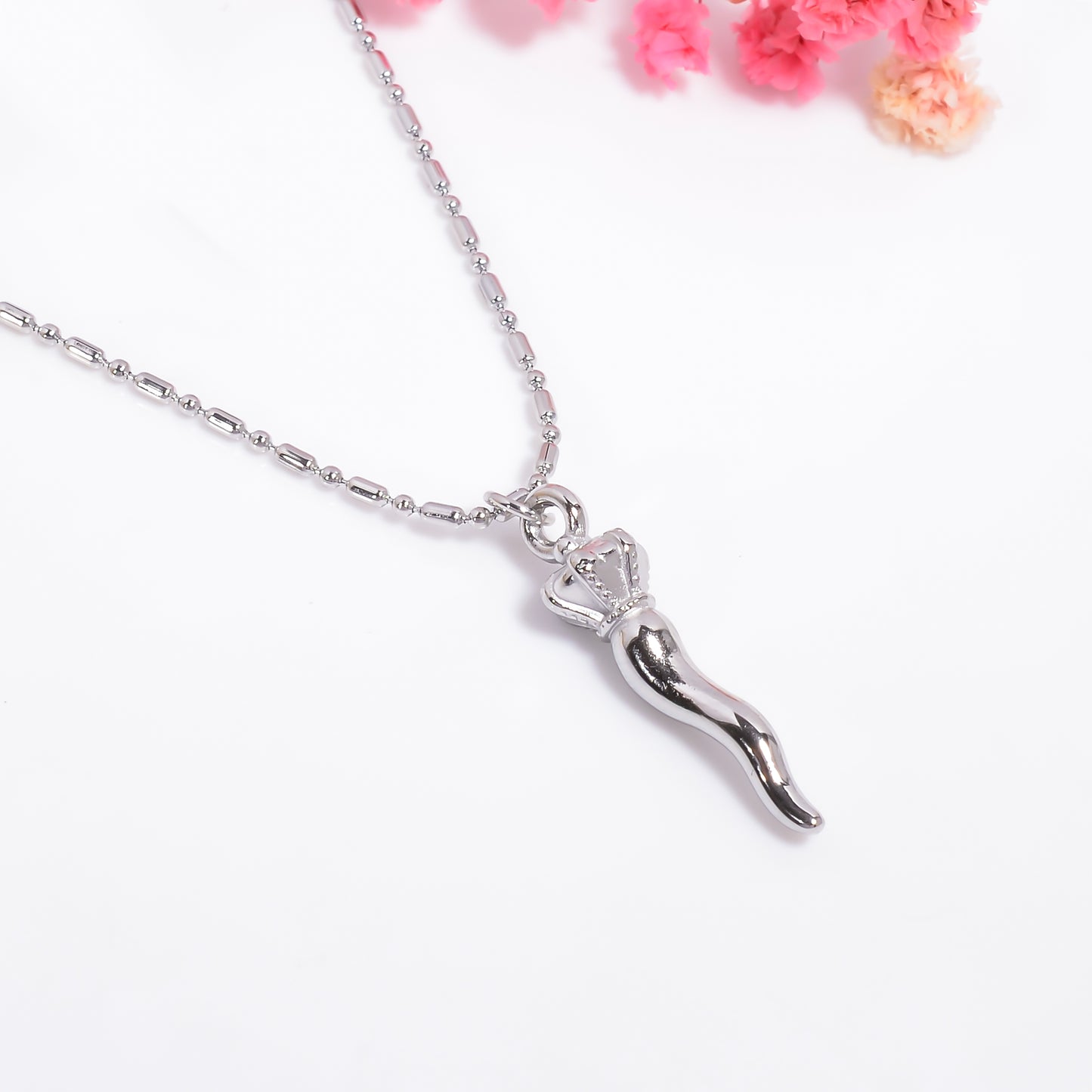Italian Horn Necklace, Evil Eye Protection, Pendant for good luck, Unisex Pendant, Adjustable Chain, Italian Horn Necklace for Him & Her