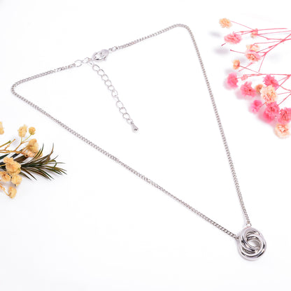 Interlocking Circle Necklace, Tiny Eternity necklace, Love Infinity Necklace, Adjustable Chain Necklace, love knot necklace, Gift for Her