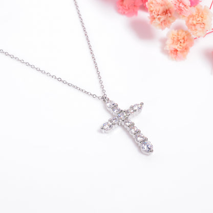 Cross Pendant, Tiny Cross Charm Necklace with Adjustable Chain, Jesus Pendant, Christian Charms, CZ Stone Cross Charms, Holy Cross Pendant