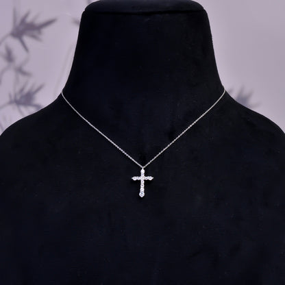 Cross Pendant, Tiny Cross Charm Necklace with Adjustable Chain, Jesus Pendant, Christian Charms, CZ Stone Cross Charms, Holy Cross Pendant