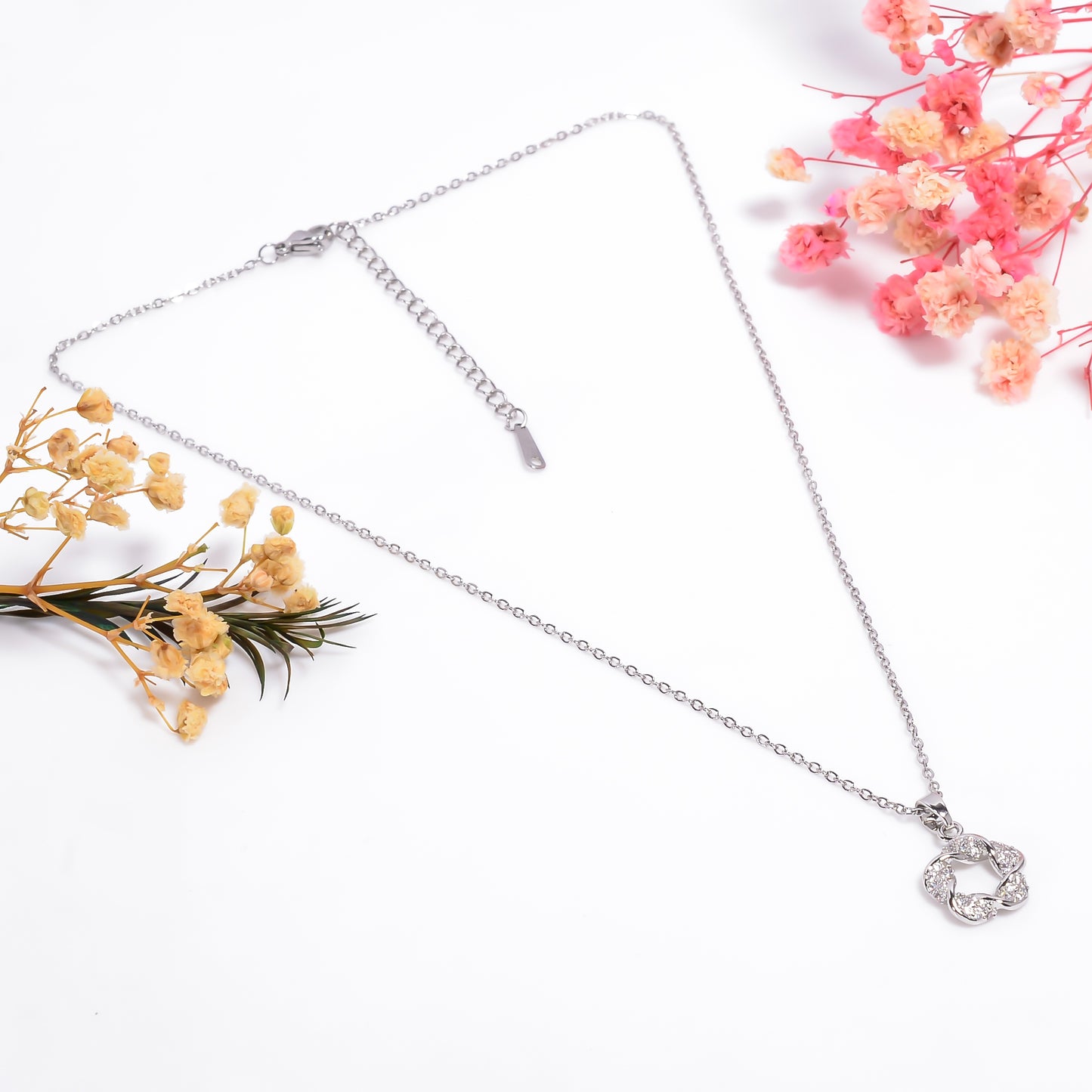 Flower Necklace, Tiny Plumeria Flower Pendant Necklace, Flower Pendant with Adjustable Chain, Women Necklace, Nature Inspired Gift for Her