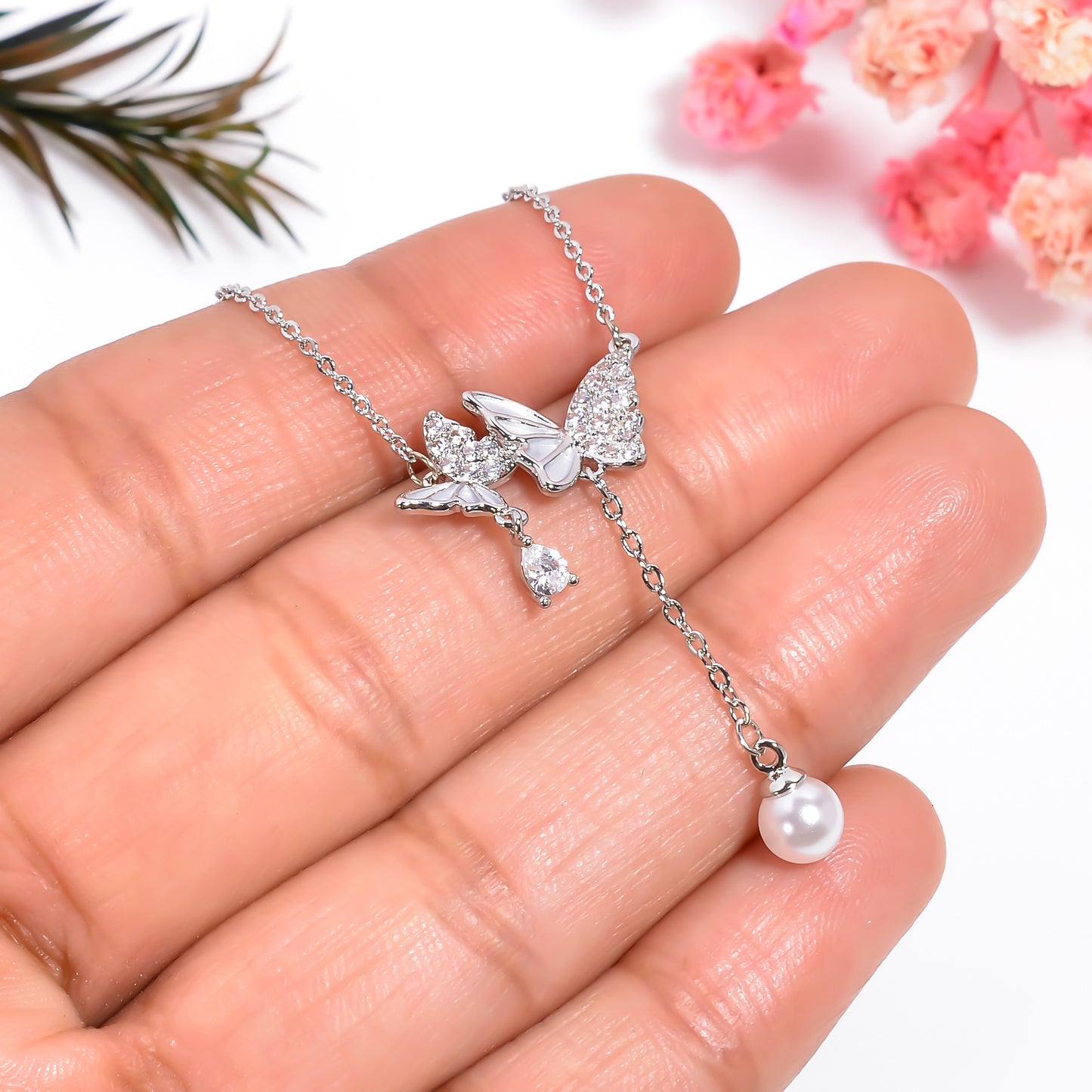 Butterfly Pendant, Tiny butterfly charm necklace, Butterfly Enamel Necklace, Adjustable Chain Necklace, Animal inspired Necklace for her