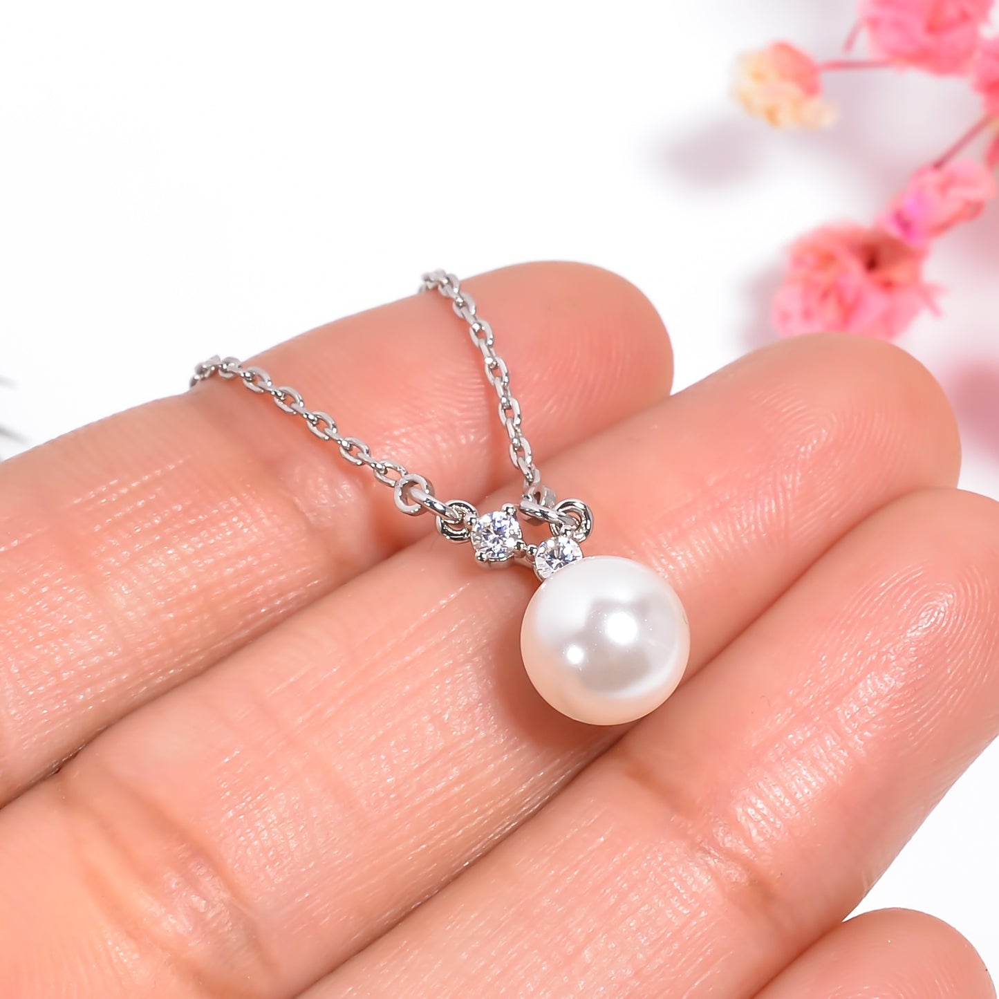 Freshwater Pearl Choker Necklace, Genuine Pearls, Dainty Pearl Necklace, Bridal Necklace, Adjustable Chain Necklace, Gift for Her