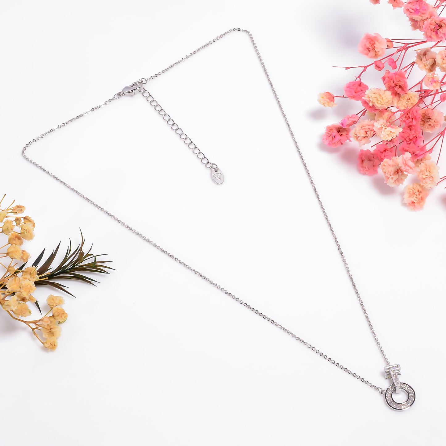 Geometric Pendant with Chain, Party Zircon Trendy Pendants, Circle Necklace with Adjustable Chain, Modern Geometric Pendant, Gift for Her