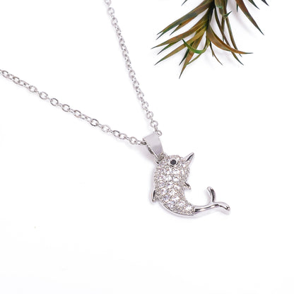 Dolphin pendant necklace, Dolphin Shaped Pendant With Adjustable Chain, Mini Dolphin Charm Pendant, Ocean Necklace, Marine Life Necklace