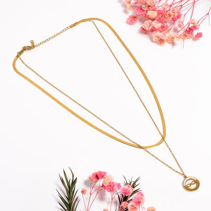 Infinity Necklace, Endless Love Symbol, Infinity Sign Necklace for Women, Double Layer Chain Pendant, Snake Chain Necklace, Adjustable Chain