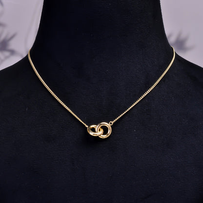 Interlocking Circle Necklace, Tiny Eternity necklace, Love Infinity Necklace, Adjustable Chain Necklace, love knot necklace, Gift for Her