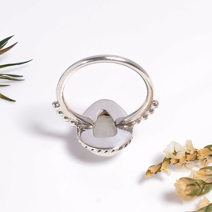 Natural Moonstone Gemstone Ring, 925 Silver Gemstone Jewelry, Handmade Ring for Woman, Anniversary Ring, Wedding Gift for Her