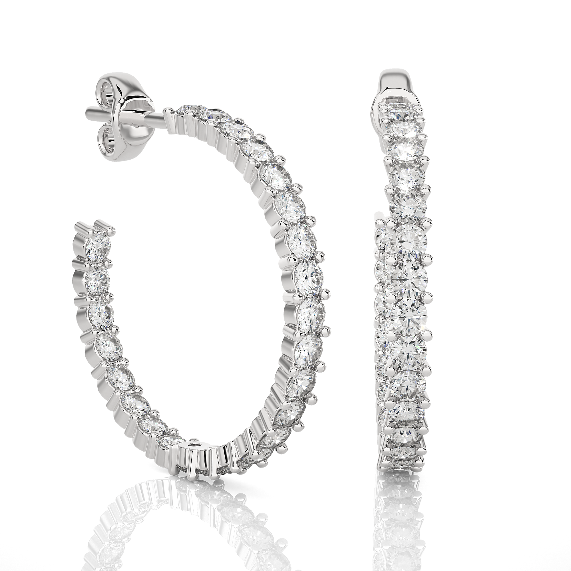 0.92Ct IGI Certified Lab Grown Diamond Hoop Earrings 14K | 18K Gold VS1/G