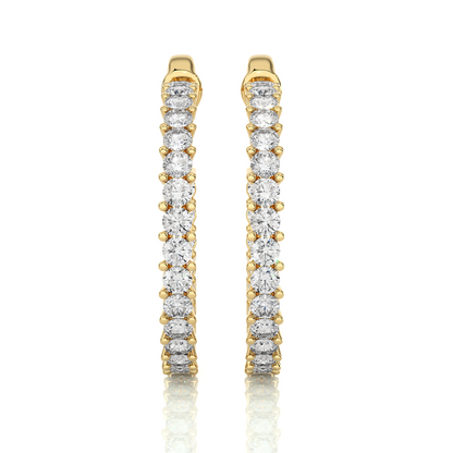 0.92Ct IGI Certified Lab Grown Diamond Hoop Earrings 14K | 18K Gold VS1/G