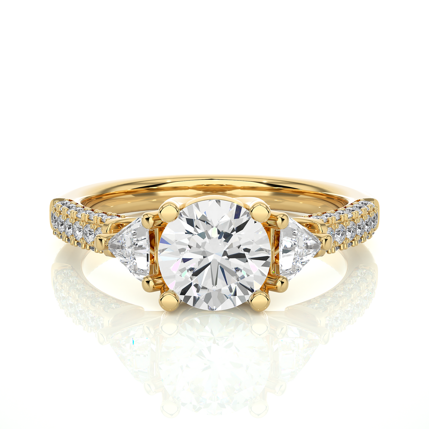 1.63Ct IGI Certified VS1/G Lab Grown Diamond Three-Stone Engagement Ring