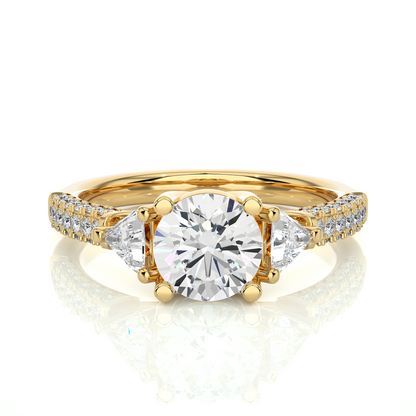 1.63Ct IGI Certified VS1/G Lab Grown Diamond Three-Stone Engagement Ring