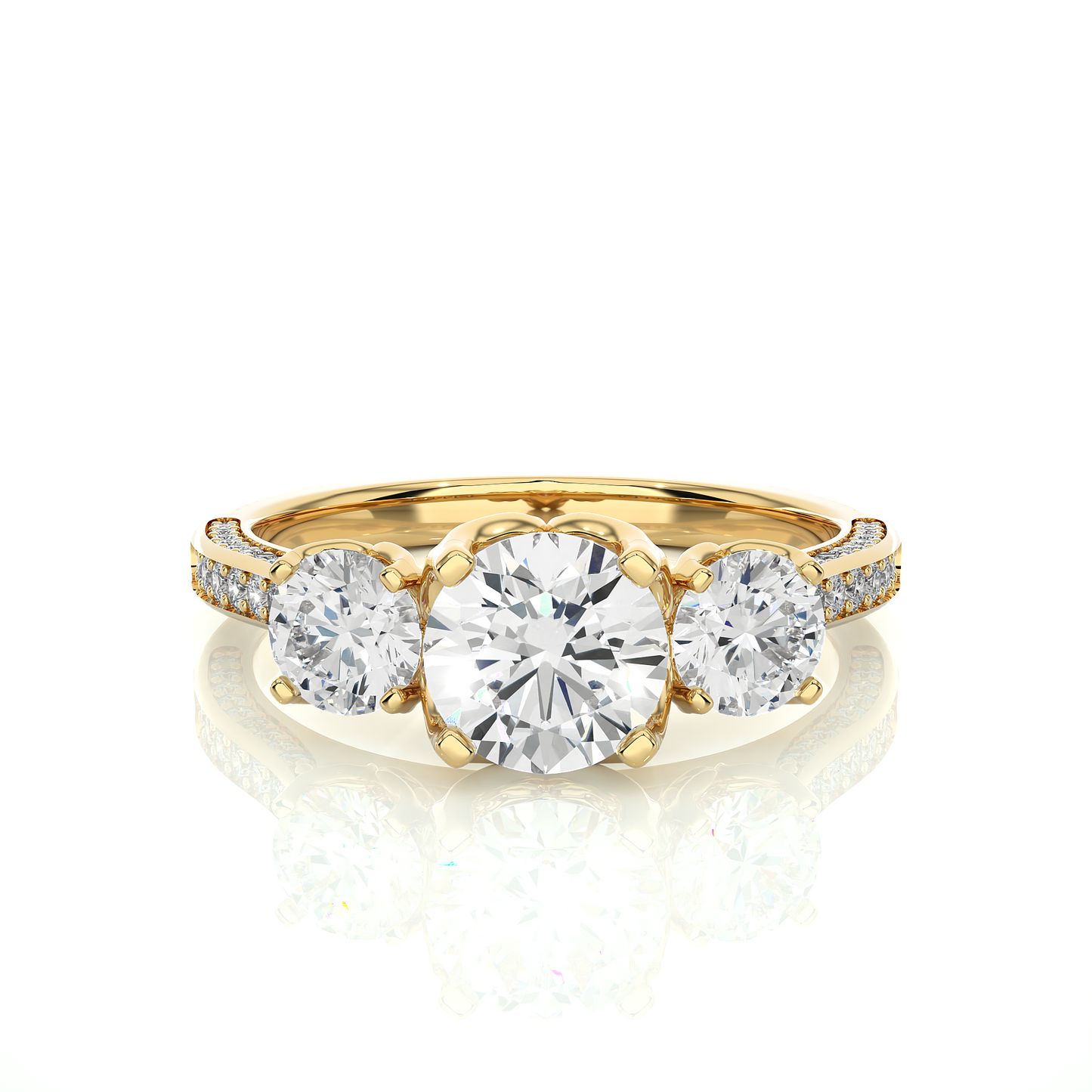 1.9 Ct IGI Certified Lab Grown Diamond Three-Stone Engagement Ring 14K | 18K Gold VS1/G