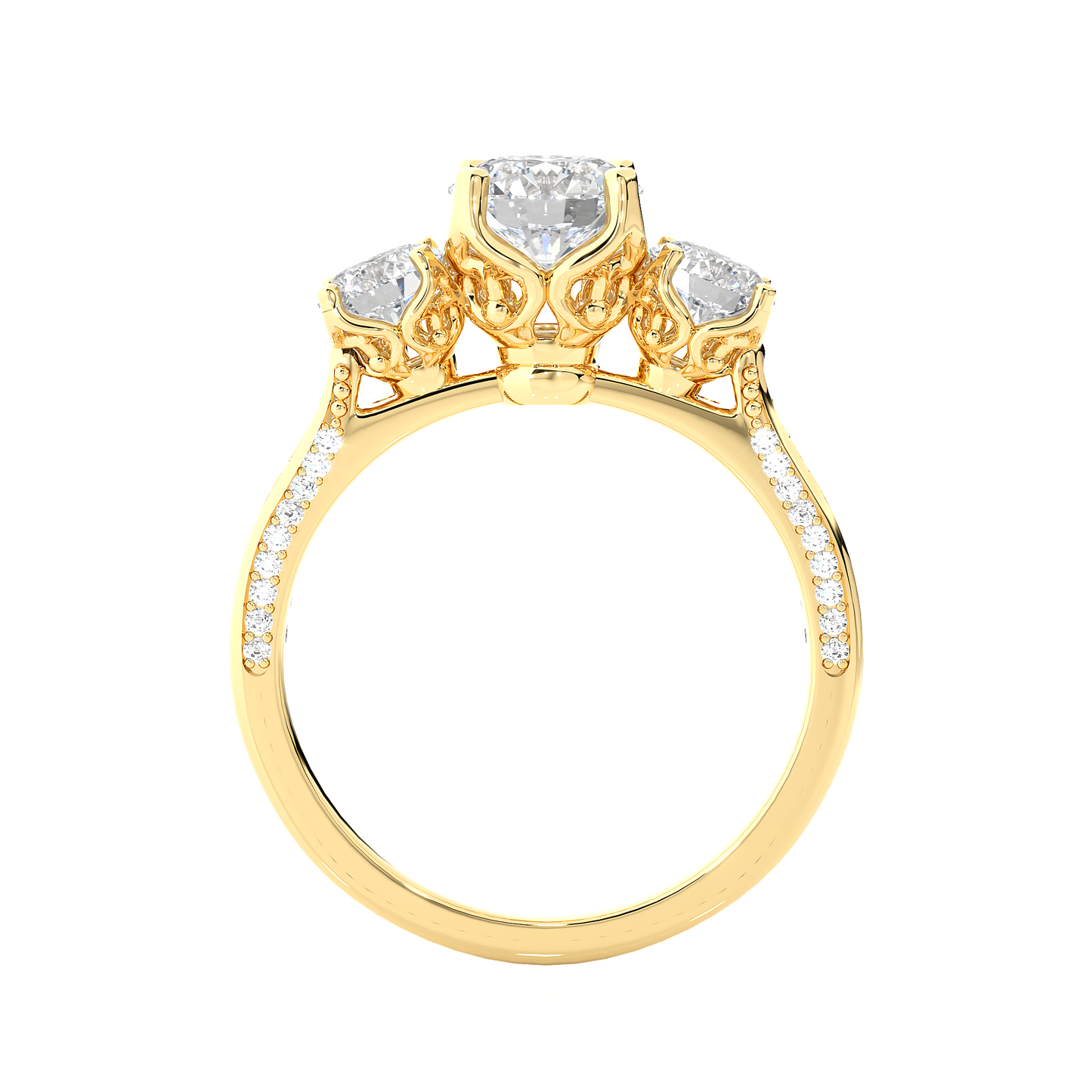 1.9 Ct IGI Certified Lab Grown Diamond Three-Stone Engagement Ring 14K | 18K Gold VS1/G
