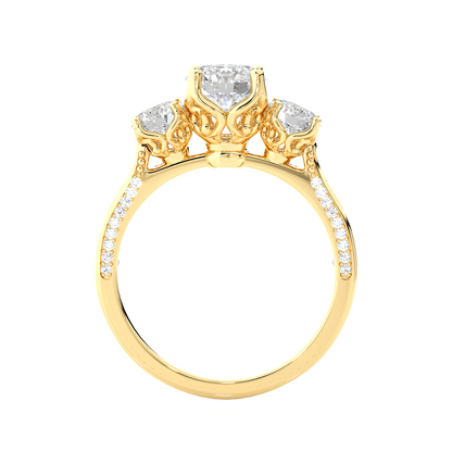 1.9 Ct IGI Certified Lab Grown Diamond Three-Stone Engagement Ring 14K | 18K Gold VS1/G