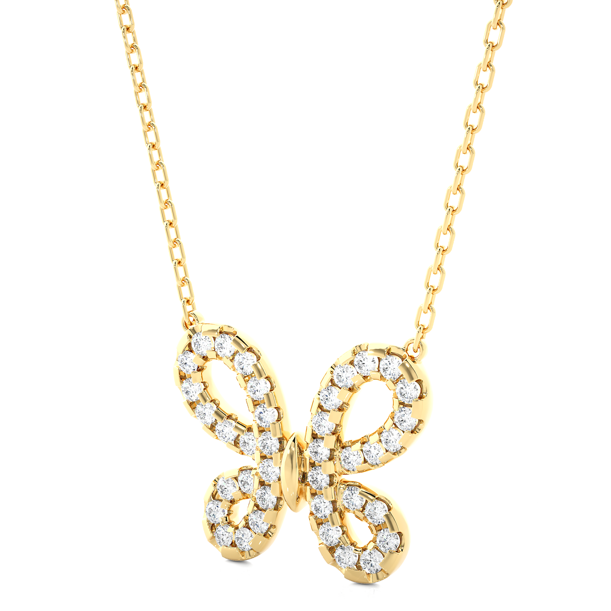  Lab Grown Diamond Butterfly Pendant 14K | 18K Gold