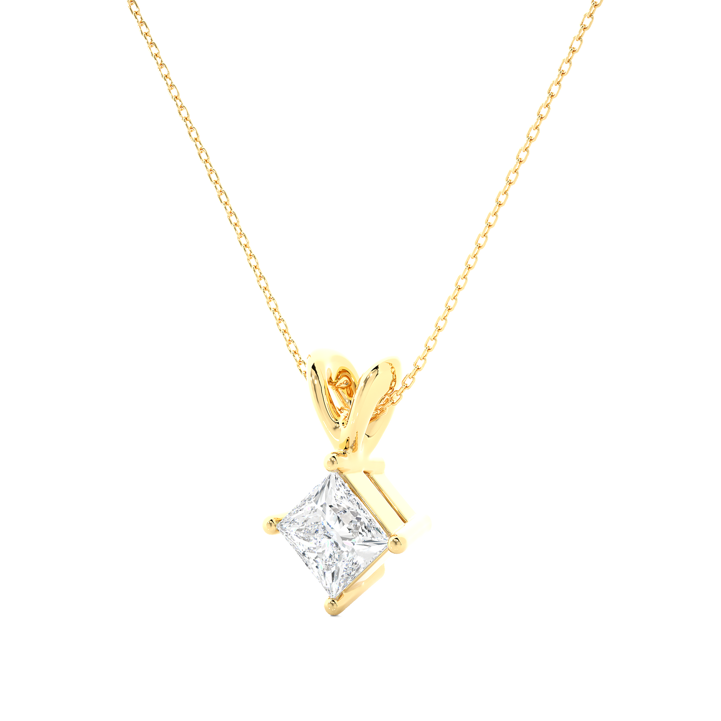 IGI Lab Grown VS1/G Princess cut Diamond Pendant 14K | 18K Gold Women Necklace