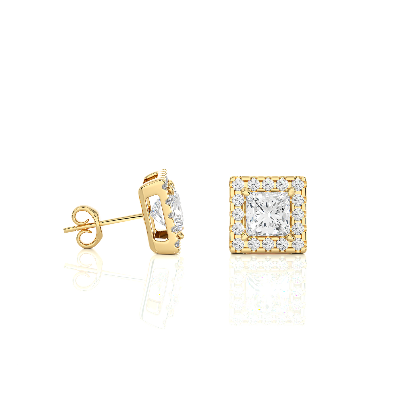 1.54Ct IGI Certified Lab Grown Diamond Stud Earrings 14K | 18K Gold VS1/G