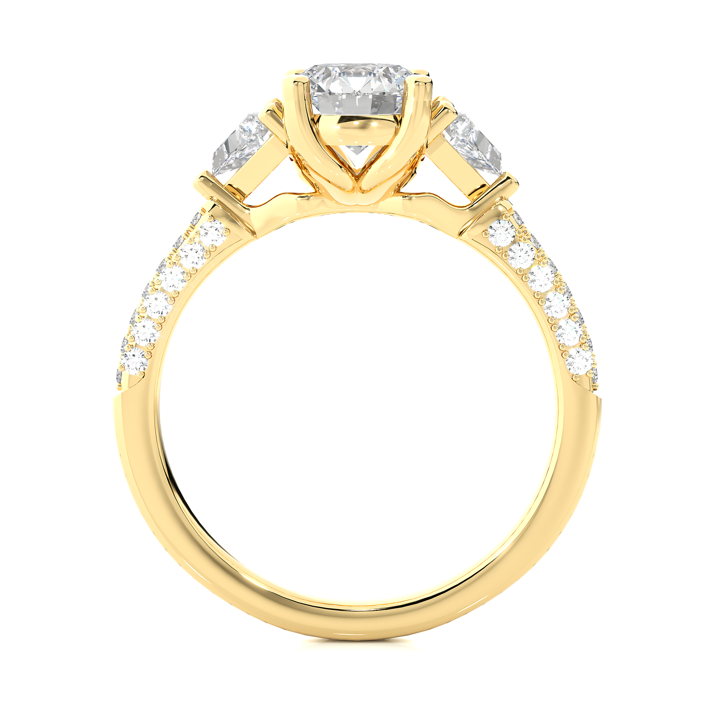 1.63Ct IGI Certified VS1/G Lab Grown Diamond Three-Stone Engagement Ring