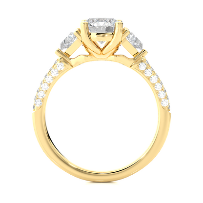 1.63Ct IGI Certified VS1/G Lab Grown Diamond Three-Stone Engagement Ring