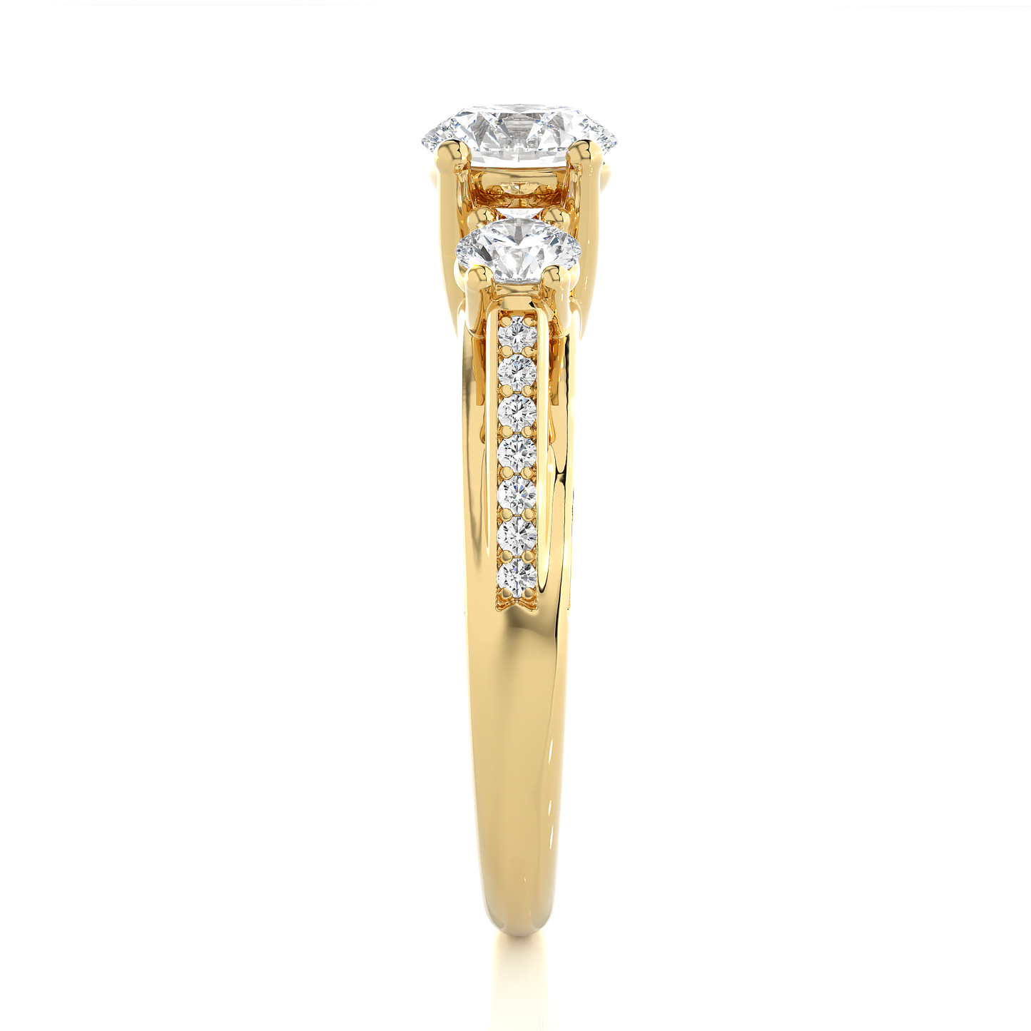 1.98 Ct IGI Certified Lab Grown Diamond Three-Stone Engagement Ring 14K | 18K Gold VS1/G