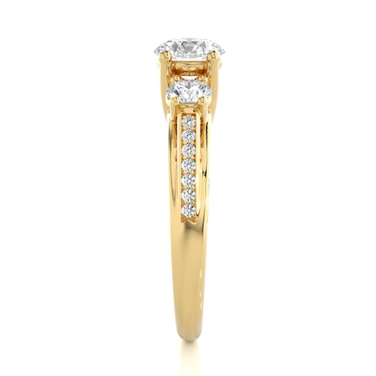 1.98 Ct IGI Certified Lab Grown Diamond Three-Stone Engagement Ring 14K | 18K Gold VS1/G