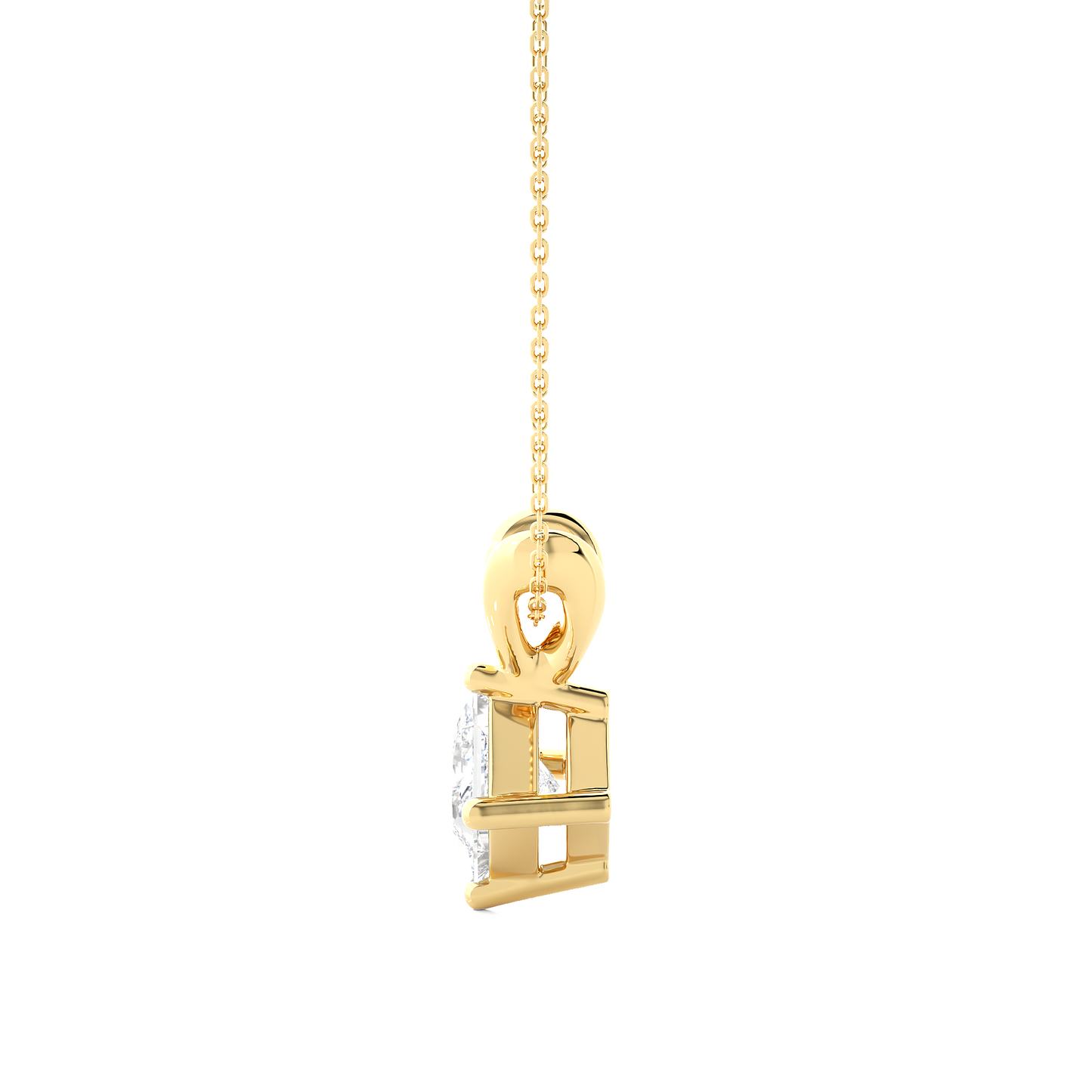 IGI Lab Grown VS1/G Princess cut Diamond Pendant 14K | 18K Gold Women Necklace