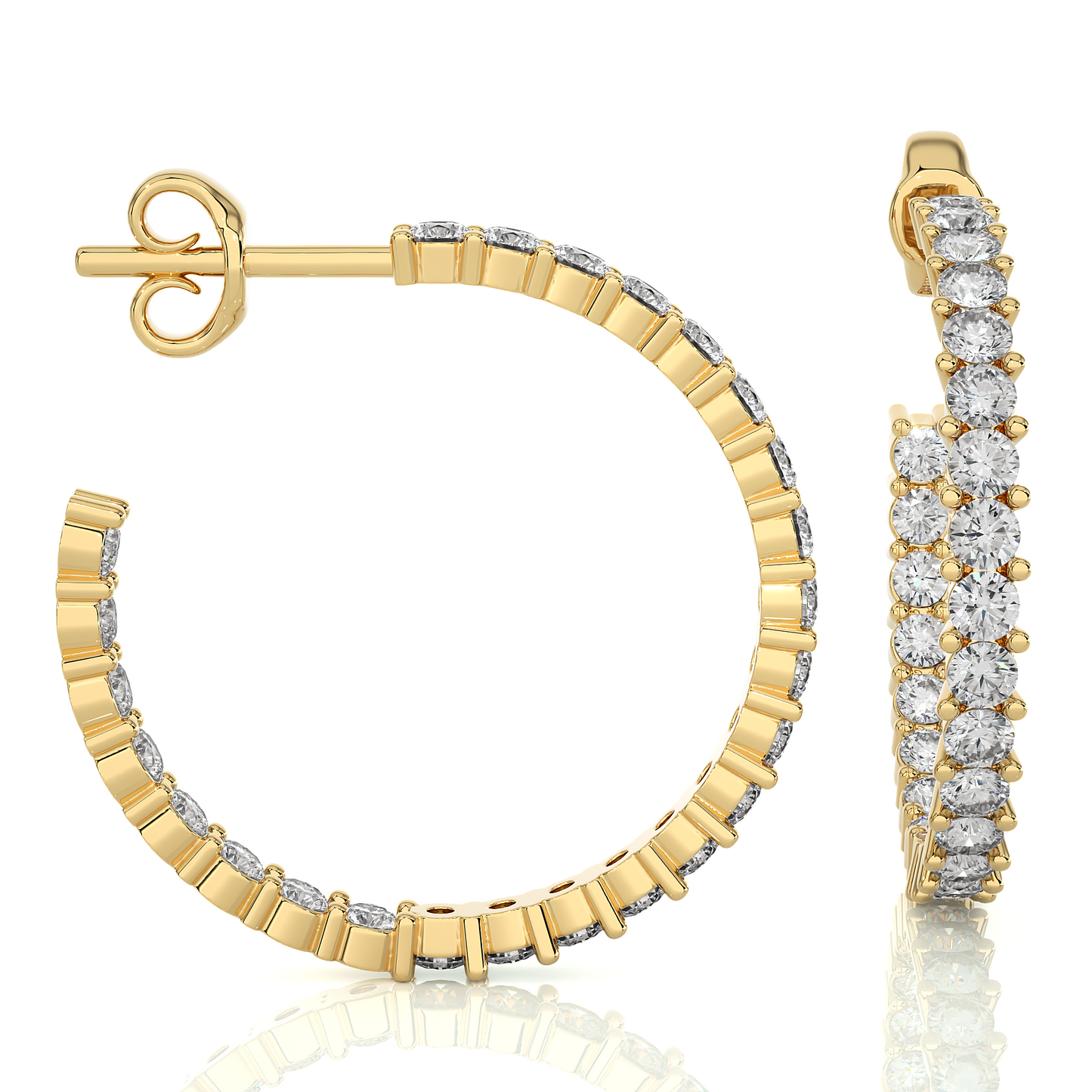 0.92Ct IGI Certified Lab Grown Diamond Hoop Earrings 14K | 18K Gold VS1/G