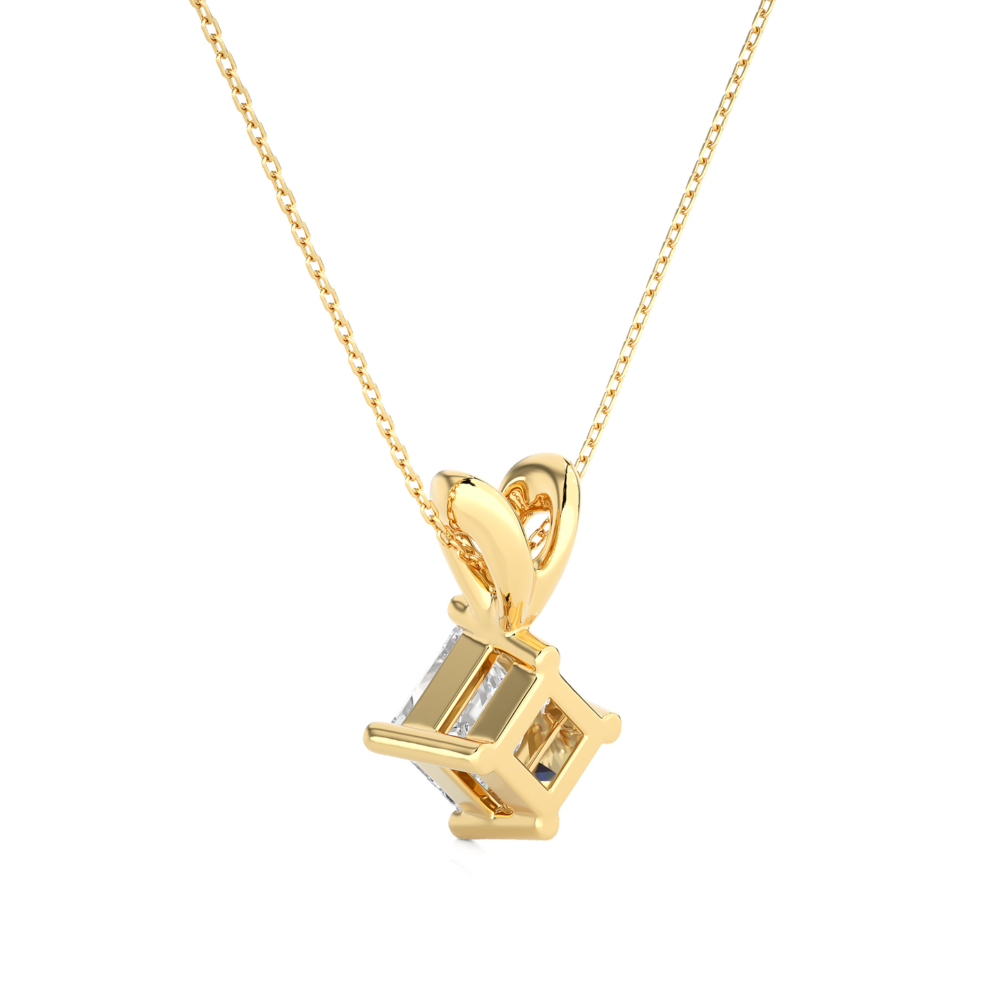 IGI Lab Grown VS1/G Princess cut Diamond Pendant 14K | 18K Gold Women Necklace