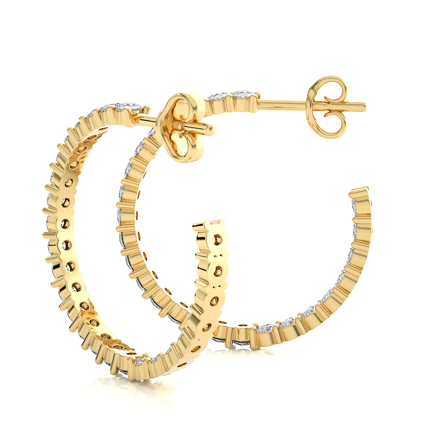0.92Ct IGI Certified Lab Grown Diamond Hoop Earrings 14K | 18K Gold VS1/G