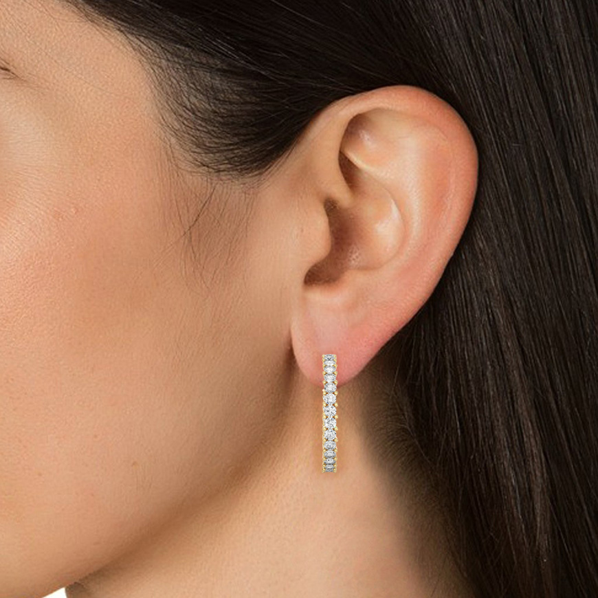 0.92Ct IGI Certified Lab Grown Diamond Hoop Earrings 14K | 18K Gold VS1/G