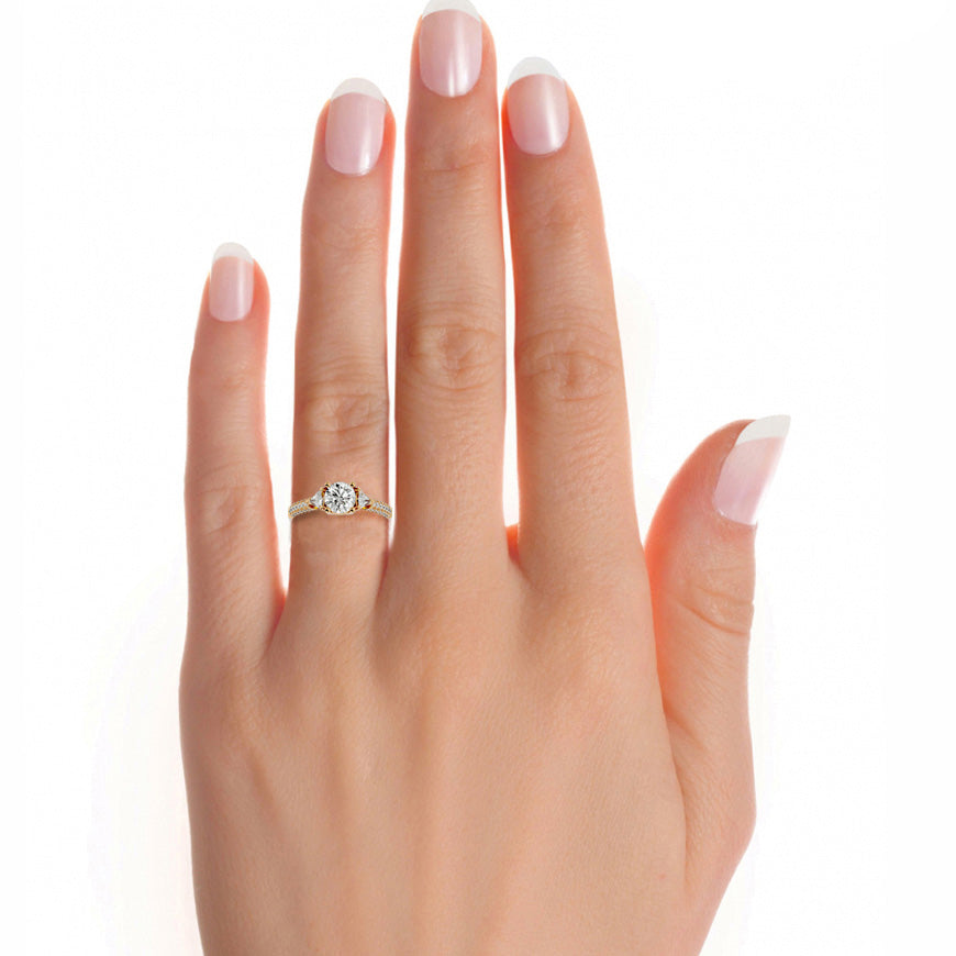 1.63Ct IGI Certified VS1/G Lab Grown Diamond Three-Stone Engagement Ring