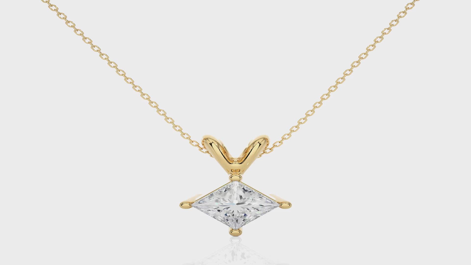 IGI Lab Grown VS1/G Princess cut Diamond Pendant 14K | 18K Gold Women Necklace