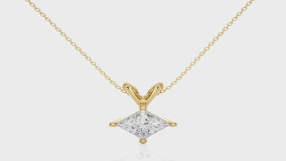 IGI Lab Grown VS1/G Princess cut Diamond Pendant 14K | 18K Gold Women Necklace