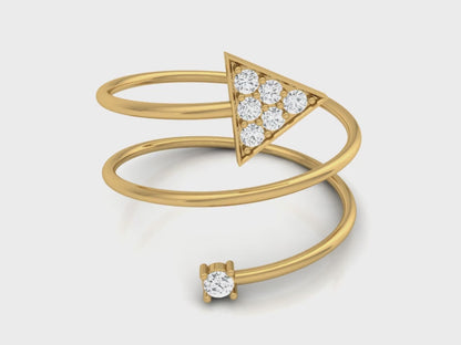 0.11Ct IGI Certified Lab Grown Diamond Spiral Wrap Ring Ring 14K | 18K Gold VS1/G