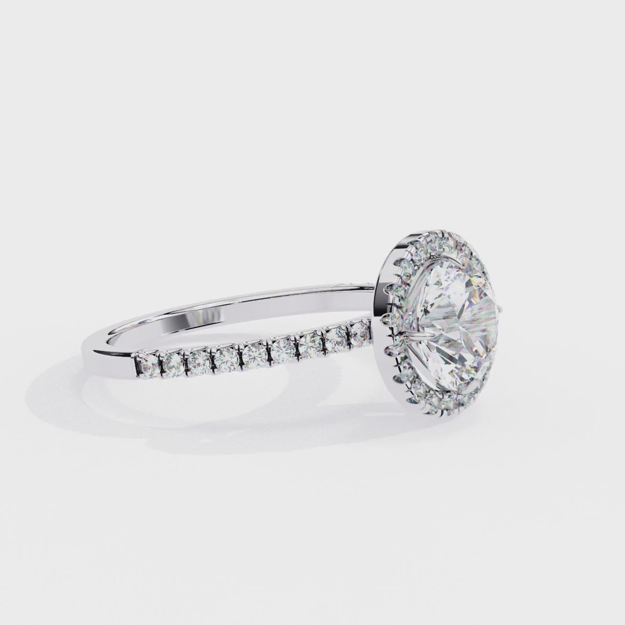 1.87 Carat Classic Round Diamond Halo Engagement Ring