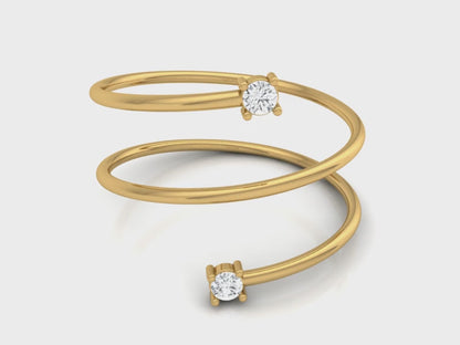 0.06Ct IGI Certified Lab Grown Diamond Spiral Wrap Ring 14K | 18K Gold VS1/G
