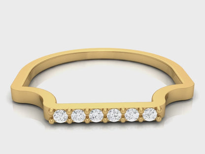 0.06Ct IGI Certified Lab Grown Diamond U-Shape  Ring 14K | 18K Gold VS1/G