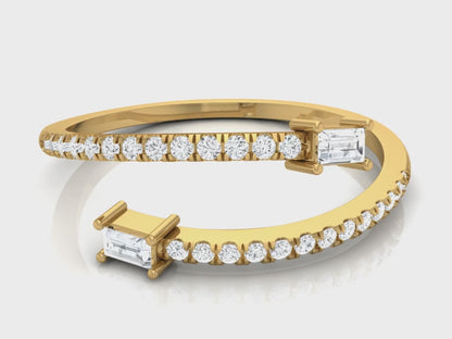 0.18Ct IGI Certified Lab Grown Diamond Baguette Cut Diamond Stackable Ring 14K | 18K Gold VS1/G